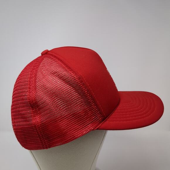 Best Dad On Earth Trucker Hat Red One Size Adjustable Mesh Back Rope Speedway - Picture 5 of 9